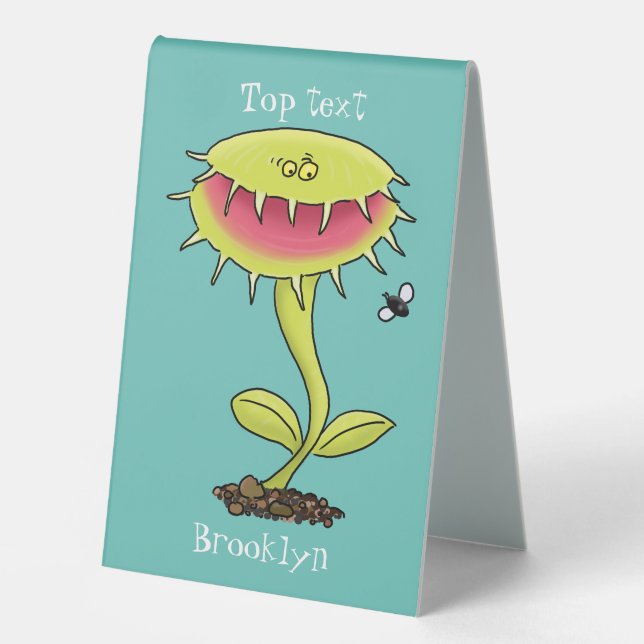 Funny carnivorous Venus fly trap plant cartoon (Front)