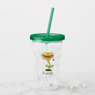 Funny carnivorous Venus fly trap plant cartoon Acrylic Tumbler