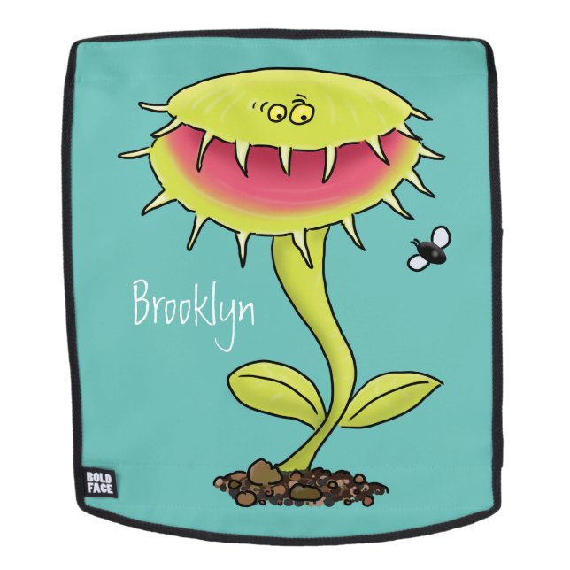 Funny carnivorous Venus fly trap plant cartoon Backpack (Removable Face)