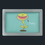Funny carnivorous Venus fly trap plant cartoon Belt Buckle<br><div class="desc">For lovers of carnivorous plants. This design features our funny Venus fly trap drawn in silly cartoon illustration style.</div>