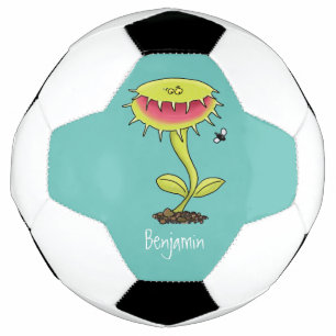 Funny carnivorous Venus fly trap plant cartoon Football