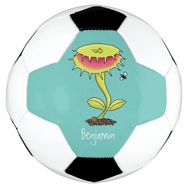 Funny carnivorous Venus fly trap plant cartoon Football (Front)