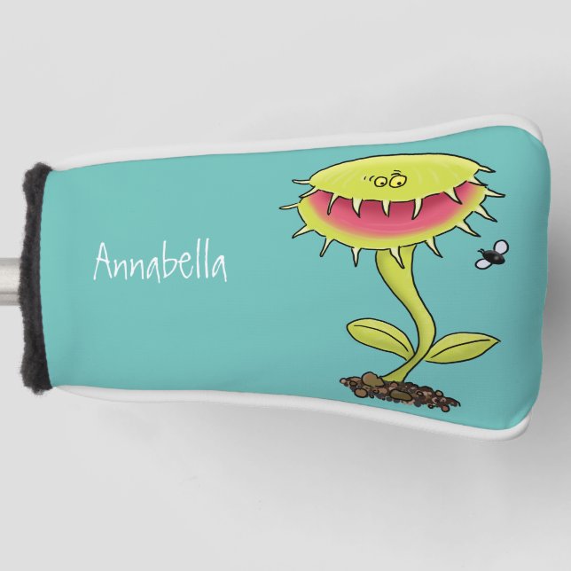 Funny carnivorous Venus fly trap plant cartoon Golf Head Cover (Front)