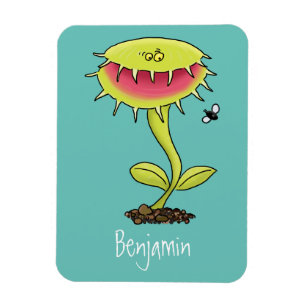Funny carnivorous Venus fly trap plant cartoon Magnet