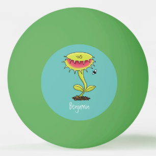 Funny carnivorous Venus fly trap plant cartoon Ping Pong Ball