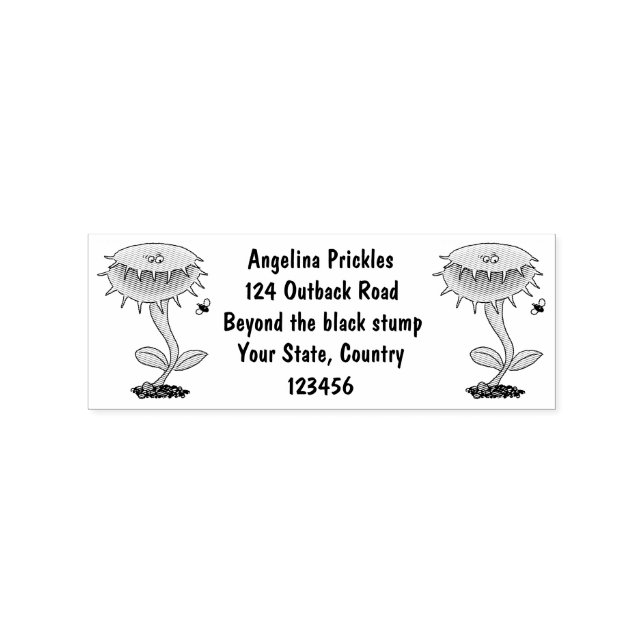 Funny carnivorous Venus fly trap plant cartoon Rubber Stamp (Imprint)