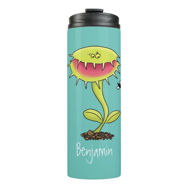 Funny carnivorous Venus fly trap plant cartoon Thermal Tumbler (Front)