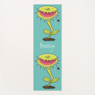 Funny carnivorous Venus fly trap plant cartoon Yoga Mat