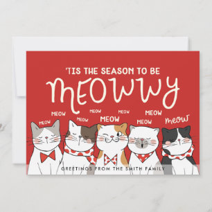 Funny Carol of the Cats   Holiday Greeting Card