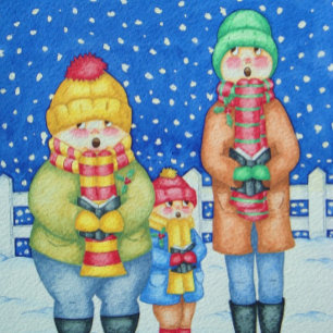 funny carol singers in the snow christmas jigsaw puzzle