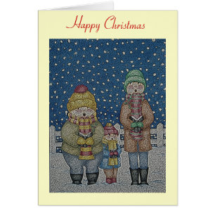 funny carol singers snow scene at christmas