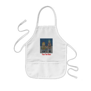 funny carol singers snow scene christmas design kids apron