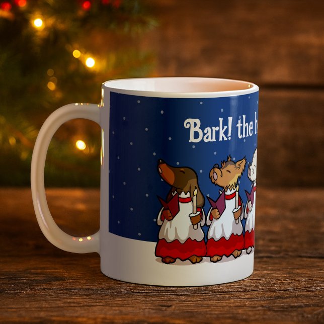 Funny Carol Singing Dogs Christmas Pug Pomeranian Coffee Mug (Creator Uploaded)