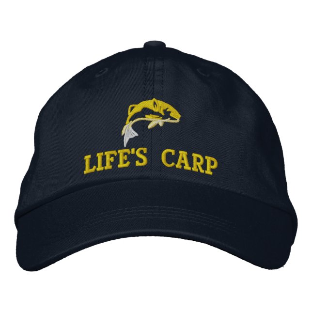 Funny Carp Fishing Embroidered Hat (Front)
