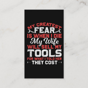 Funny Carpenter and Craftsman Husband Joke Business Card