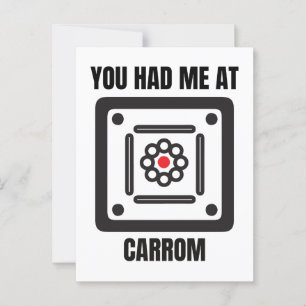 Funny carrom board player postcard