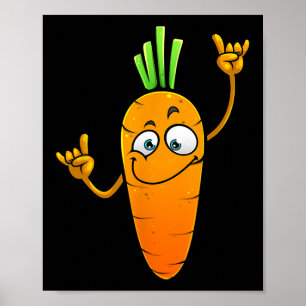 Funny Carrot Designs For Kids Adults Root Vegetabl Poster