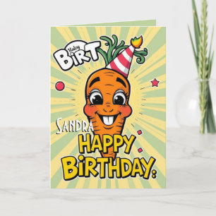 Funny Carrot  Happy Birthday  Card