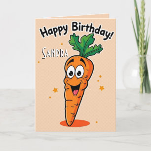 Funny Carrot Happy Birthday Card