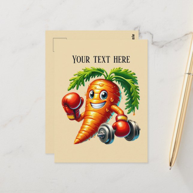 Funny carrot lovers vegetable postcard (Front/Back In Situ)
