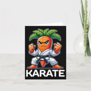 Funny Carrot Martial Arts Fighter Black Belt Karat Card