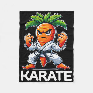 Funny Carrot Martial Arts Fighter Black Belt Karat Fleece Blanket