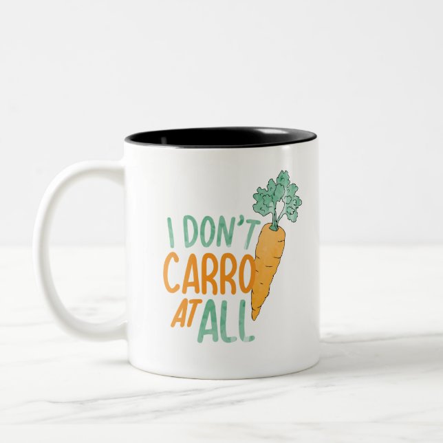 Funny Carrot Pun Art Food Jokes Carrot Art Design Two-Tone Coffee Mug (Left)