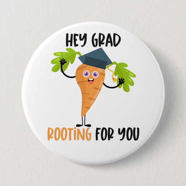 Funny Carrot Pun Graduation  7.5 Cm Round Badge (Front)