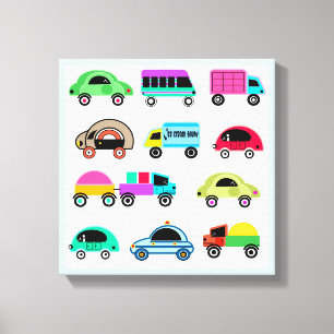 Funny cars canvas print