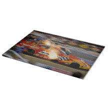 Funny Cars Drag Racing Cutting Board