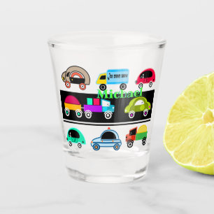 Funny cars shot glass
