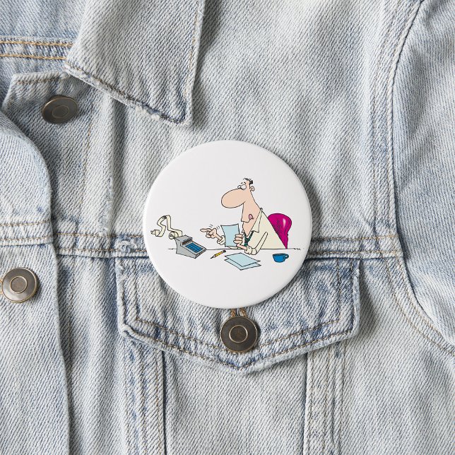 Funny Cartoon Accountant Office Humour  7.5 Cm Round Badge (Creator Uploaded)