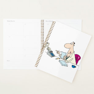 Funny Cartoon Accountant Office Humour  Planner