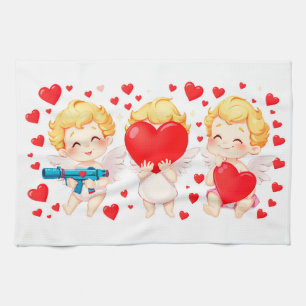 Funny cartoon angels gift for you tea towel