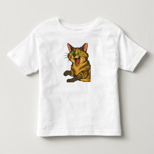 Funny Cartoon Angry Cat Illustration Toddler T-Shirt