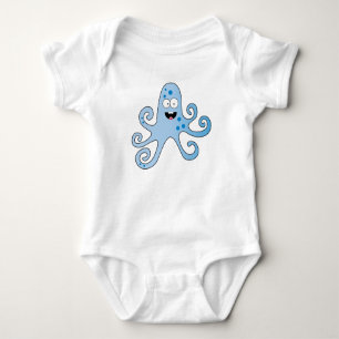 Funny cartoon baby boy octopus bodysuit
