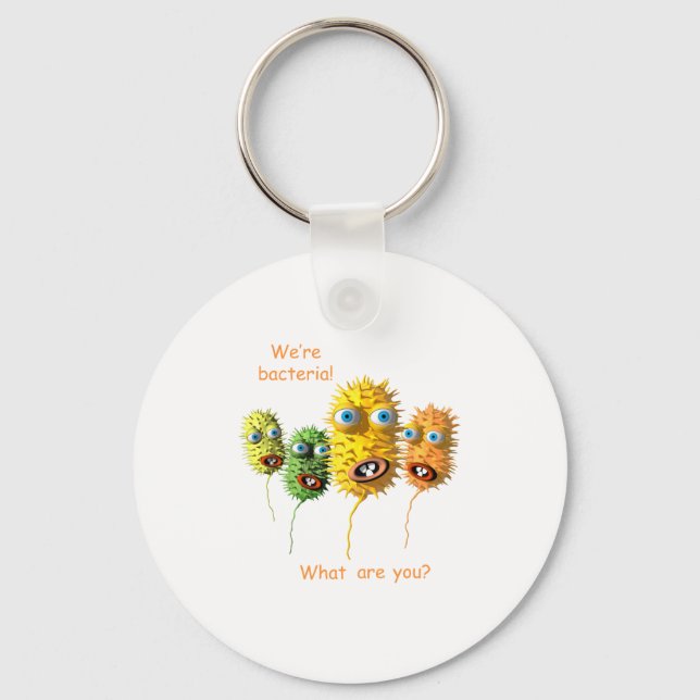 Funny Cartoon Bacteria Key Ring (Front)