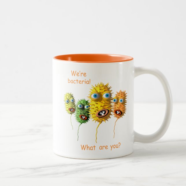 Funny Cartoon bacteria Two-Tone Coffee Mug (Right)