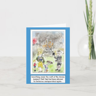 Funny Cartoon BBQ Cooking Card for Dad