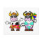 Funny Cartoon Beach Cow Couple Post Card