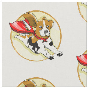 Funny cartoon beagle dog fabric