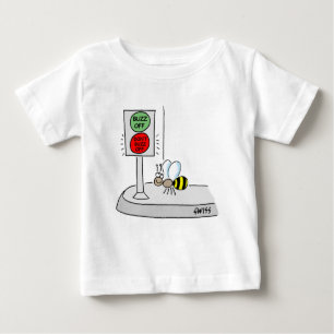 Funny Cartoon Bee Buzz Off Walk Don't Walk Signal Baby T-Shirt