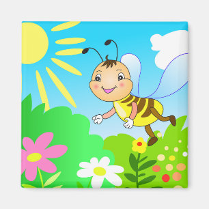 funny cartoon bee magnet