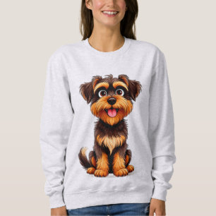 Funny Cartoon Belgian Griffon Dog Face Cute Puppy Sweatshirt