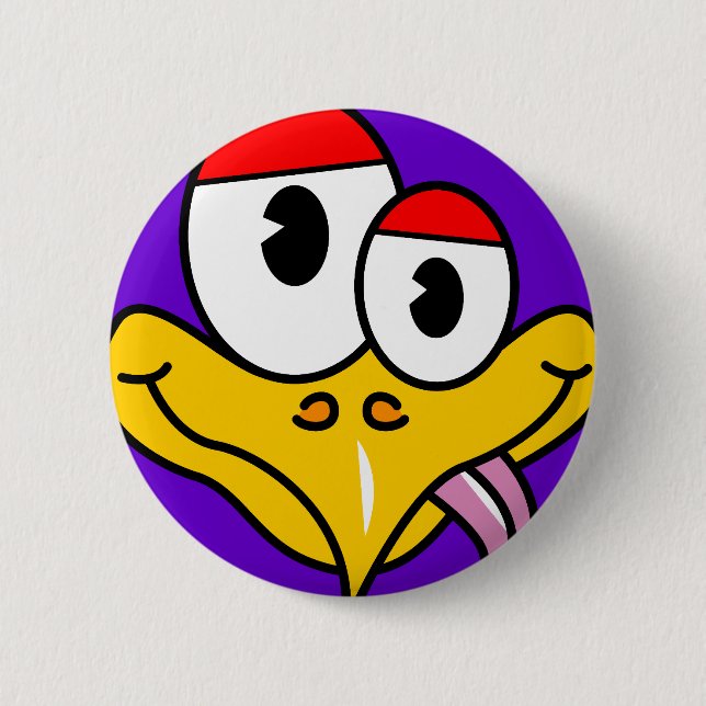 Funny Cartoon Bird 6 Cm Round Badge (Front)