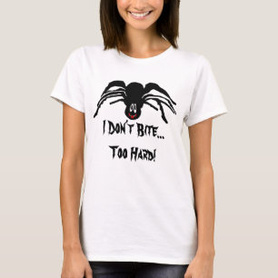 Funny Cartoon Black Spider Don't Bite Women's T-Shirt