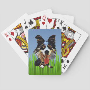 Funny Cartoon Border Collie Deck of Cards