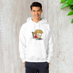 Funny Cartoon Boy Excited for Dinner Hoodie