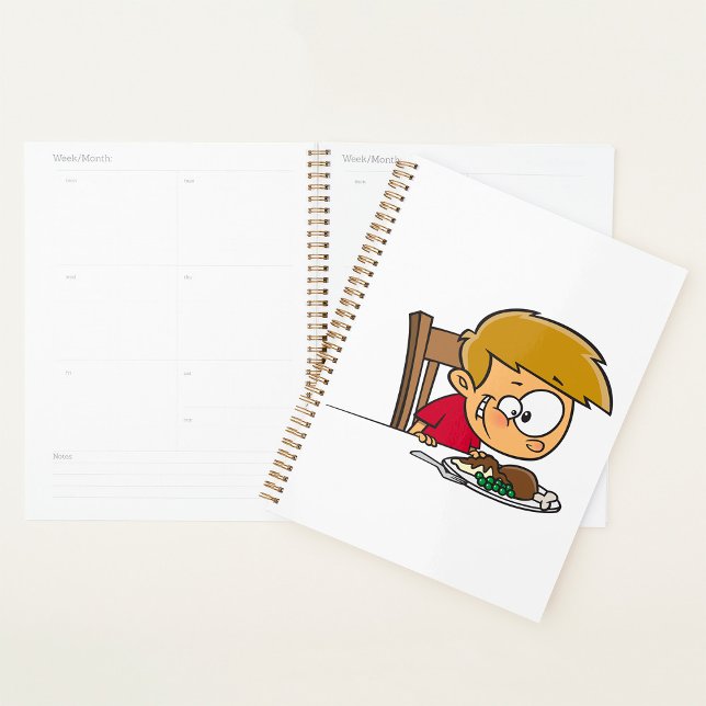 Funny Cartoon Boy Excited for Dinner  Planner (Creator Uploaded)