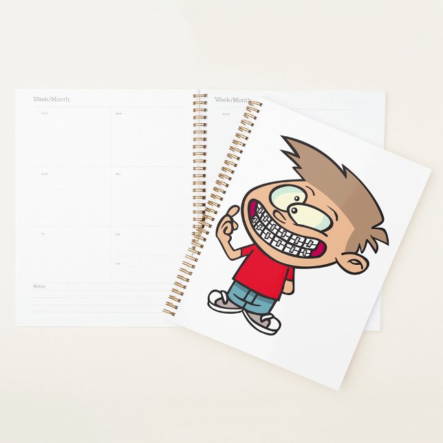Funny Cartoon Boy with Braces Smile Planner (Creator Uploaded)